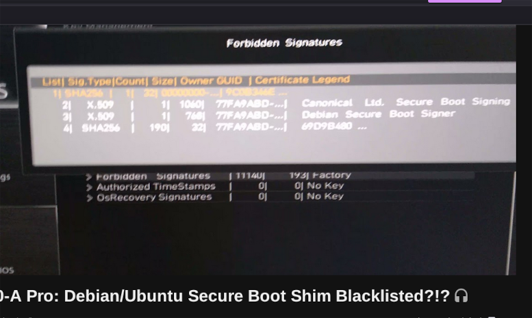 Ubuntu & Debian μπλοκαρισμένα UEFI κλειδιά σε μια μητρική το 2021